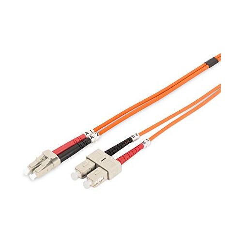 Digitus DK-2532-03 – Glasvezelkabel OM2 – 3 m – LC naar SC – Duplex Glasvezelkabel – 1 Gbit/s – MM Multimode Glasvezel LAN-Kabel – Vezeltype: 50/125 µ – Oranje (Orange)