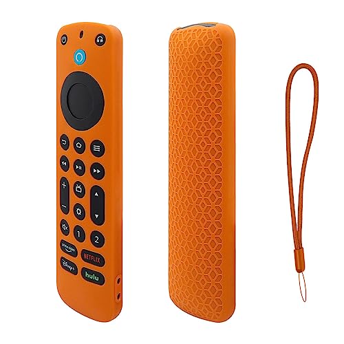 Generic Siliconen Afstandsbediening Cover Anti Verloren Televisie Afstandsbediening Case Vervanging voor 2022 Alexa Voice Remote Pro (Oranje)