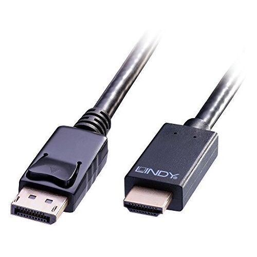 LINDY DisplayPort/HDMI-aansluitkabel 5,00m 36924 zwart [1x DisplayPort-stekker 1x HDMI-stekker