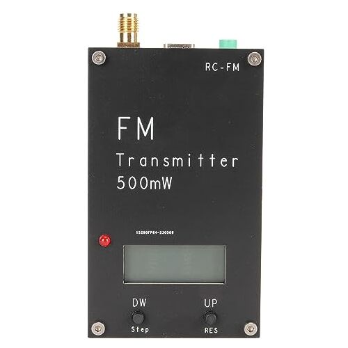 Gugxiom FM-zender Stereozender, 500mW FM-zender met LCD-scherm Type C-poort 320 Zenderfrequenties voor Kerkparkeerplaats