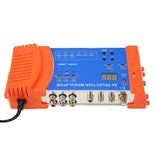 ciciglow Digitale RF-modulator, ASM90CP AV-selectiemodulator VHF UHF RF Home-modulator voor Tv-box, Ondersteuning voor PAL NTSC (EU-stekker)