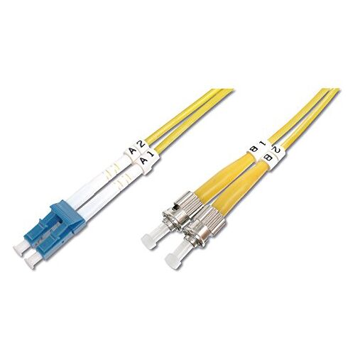 Digitus DK-2931-05 – Glasvezelkabel OS2 – 5 m – LC naar ST – Duplex Glasvezelkabel – 1/10 Gbit/s – SM Singlemode Glasvezel LAN-kabel – Vezeltype: 9/125 µ – Geel (Yellow)