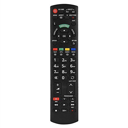Richer-R Vervanging Smart TV Afstandsbediening, Universele Televisie Controller voor Panasonic N2QAYB000487 Zwart