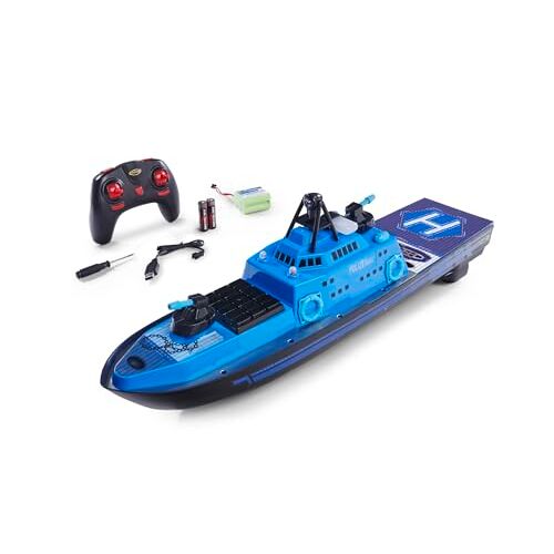 Carson 500108049 RC-politieboot 2.4G 100% RTR Op afstand bestuurbare boot, RC-boot, op afstand bestuurbare boot voor kinderen en volwassenen, inclusief afstandsbediening
