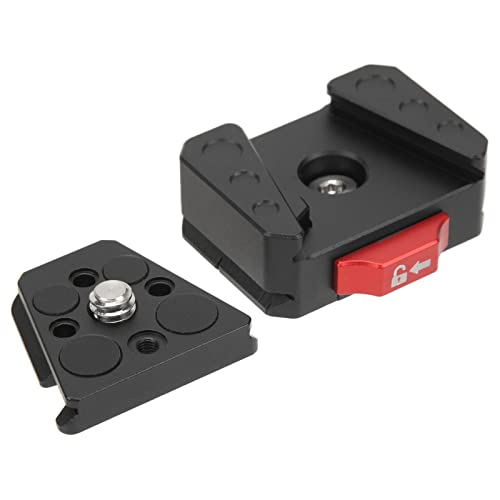 Tosuny V Lock-snelkoppelingsplaat, Mini-V-Lock-montagebasisplaat met 38 Mm Zwaluwstaartsleuf, V-lock-montageset met Ingebouwde Anti-sway, voor DSLR-camera's, Statief