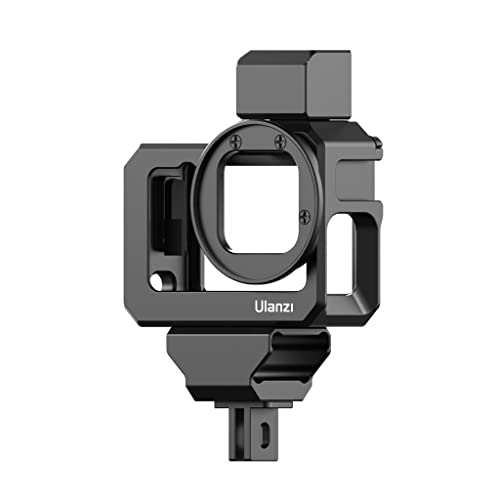 ULANZI Vlog Cage G9-5 compatibel met GoPro Hero 9 zwart metalen behuizing met filteradapter en Cold schoenhouder