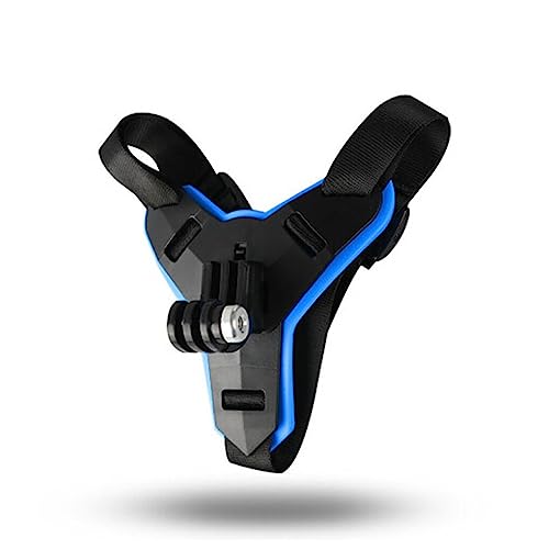 lerwliop Plastic Motorhelm Digitale Camera Chin Mount Draagbare Siliconen Base Anti-slip Camcorder Houder Stand Accessoires:, Blauw