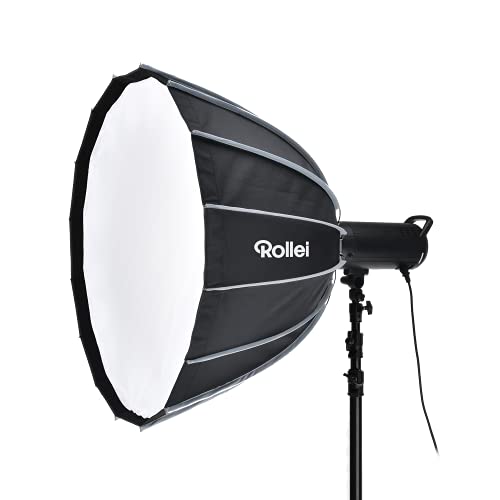 Rollei Profi Click Deep Softbox met Grid 120 cm soft-box voor studioportret en naaktfotografie in zwart met zilveren inlay.