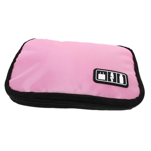 Yardenfun 2 koffers voor elektronica-accessoires reisorganizer tassen organisator van elektronische accessoires Elektronica opbergtas Nylon reisorganisator elektronica organisator kabel roze