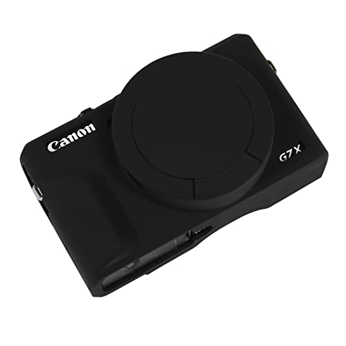 Easy Hood Siliconen hoes voor PowerShot G7 X III Siliconen hoes voor Canon Mark III digitale camera voor compact Canon-camerahoes met afneembare lenskap,zwart, zwart.