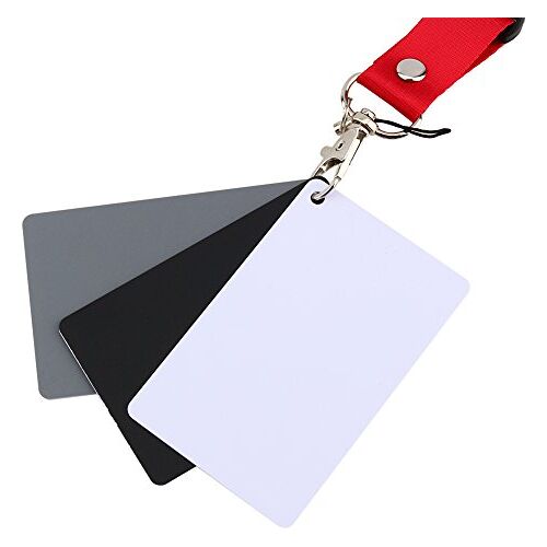 Goshyda Balance Card, 3 in 1 18% digitale fotografie belichting 3-kleuren duurzame balans kaartenset, handig accessoire voor fotografieliefhebbers