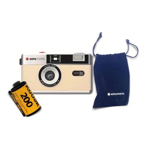 AgfaPhoto analoge 35mm fotocamera set (kleur film + batterij)