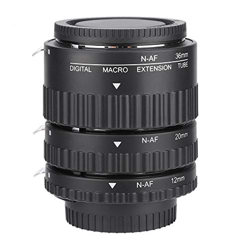 Sxhlseller Lens Adapter Rings Set, Meike Metal Autofocus Macro Extension Lens Tube 12mm + 20mm + 36mm voor Nikon F Mount DSLR voor Macrofotografie(MK-N-AF1-A)