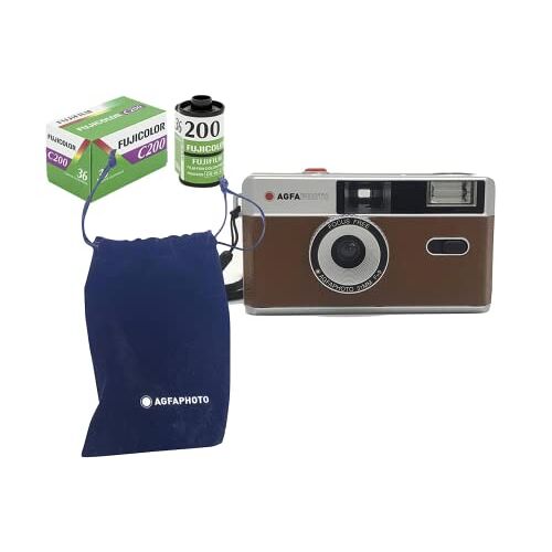 AgfaPhoto analoge 35 mm foto camera set (kleur film + batterij)