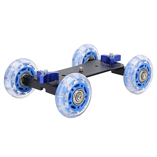 Luqeeg Camera Dolly Schaatser, Minicamera Dolly Roller, 10 Kg Belasting Camera Dolly Wheel Bewegingscamerastandaard Desktop Camera Slider Auto voor DSLR, Camera, Videorecorder, 1/4 Schroeven