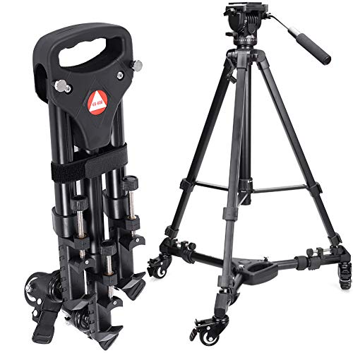 VBESTLIFE VX-600 Fotografiestatief Dolly, 3 Opvouwbare Statief Dolly Wheels Verstelbare Pootbevestigingen Mounts Compatibel voor Camera's Camcorder en Verlichtingsapparatuur