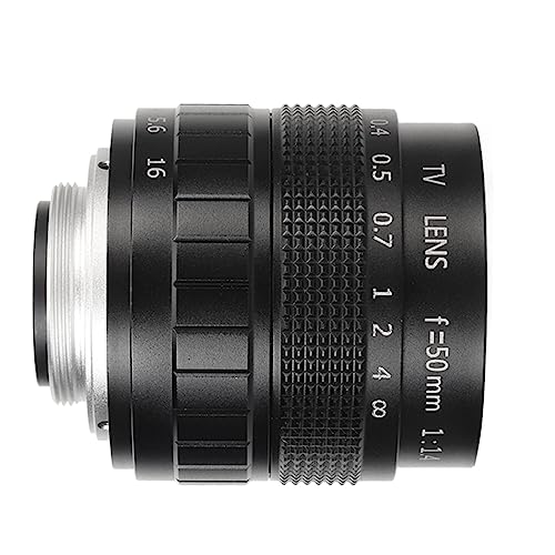 Elprico 50 Mm Telelens, F1.4 C 2/3 Inch Handmatige Prime-lens met Vaste Focus voor Industriële Videomicroscoopcamera's