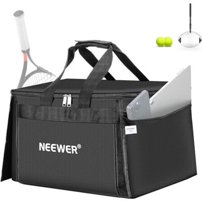 NEEWER TB01B Tennisbal & Pickleball Hopper voor 110 ballen, robuuste polyester draagtas voor TB01S tennisbalrol, draagbare lichtgewicht honkbal-golfcaddy mandhouder met zijzakken, NEEWER TB01B Tennisbal & Pickleball Hopper voor 110 ballen, robuuste polyester draagtas voor TB01S tennisbalrol, draagbare lichtgewicht honkbal-golfcaddy mandhouder met zijzakken,