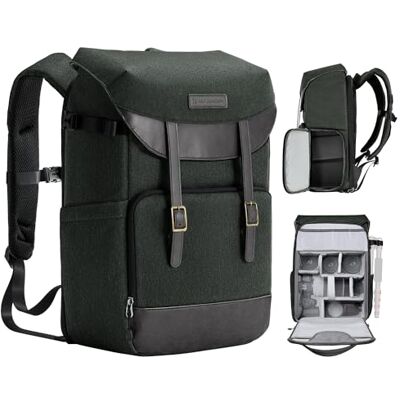 K&F CONCEPT Camerarugzakken voor fotografen, reistas met statief en lensvak, accessoire met laptopvak en regenhoes, waterdichte multifunctionele DSLR-tassen, zwart K&F CONCEPT Camerarugzakken voor fotografen, reistas met statief en lensvak, accessoire met laptopvak en regenhoes, waterdichte multifunctionele DSLR-tassen, zwart