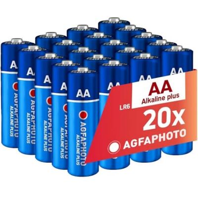 AgfaPhoto AA Alkalinebatterijen PLUS LR6 (1,5V, 20‑stuks verpakking) – Lange Levensduur – Ideaal voor Afstandsbedieningen, Speelgoed, Camera’s en Meer – Betrouwbare en Constante Prestaties AgfaPhoto AA Alkalinebatterijen PLUS LR6 (1,5V, 20‑stuks verpakking) – Lange Levensduur – Ideaal voor Afstandsbedieningen, Speelgoed, Camera’s en Meer – Betrouwbare en Constante Prestaties