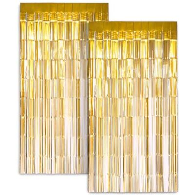 Zink 2-pack 9,2 x 1,9 m gouden folie gordijn achtergrond slingers van tinnen voor fotohokje, verjaardagsfeest, bruiloft, afstuderen en feestdagen Zink 2-pack 9,2 x 1,9 m gouden folie gordijn achtergrond slingers van tinnen voor fotohokje, verjaardagsfeest, bruiloft, afstuderen en feestdagen