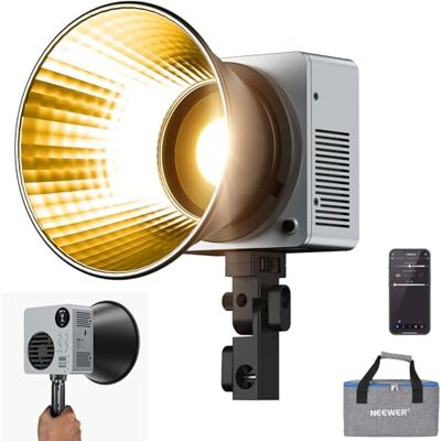 NEEWER HB80B HB80B Led-videolamp, 80 W, met batterij 72 Wh en snel opladen, PD 100 W, app-bediening/2,4 G, mini-licht continu COB tweekleurig, draagbaar, voor studio, 26500 lx/1 m, 2700-6500 K APP/2.4G Controle, Bi Color Mini COB Studio Continue Output NEEWER HB80B HB80B Led-videolamp, 80 W, met batterij 72 Wh en snel opladen, PD 100 W, app-bediening/2,4 G, mini-licht continu COB tweekleurig, draagbaar, voor studio, 26500 lx/1 m, 2700-6500 K APP/2.4G Controle, Bi Color Mini COB Studio Continue Output