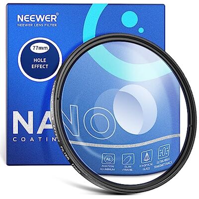 NEEWER Prisma K9 Spiraal Halo-cameralenfilter, 77 mm, optisch glas, speciale effecten, filter, fotografie, cameralens, accessoires met tunnelzicht, vervormd, cirkelvormig halo-frame-effect NEEWER Prisma K9 Spiraal Halo-cameralenfilter, 77 mm, optisch glas, speciale effecten, filter, fotografie, cameralens, accessoires met tunnelzicht, vervormd, cirkelvormig halo-frame-effect