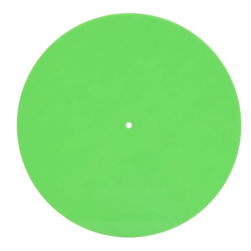 Bewinner Acryl Platenspelermat, Platenspeler Slipmat Verminder Statische Stofruisvervanging Acryl Platenspeler Slipmat voor 12 Inch Platenspeler (GREEN)