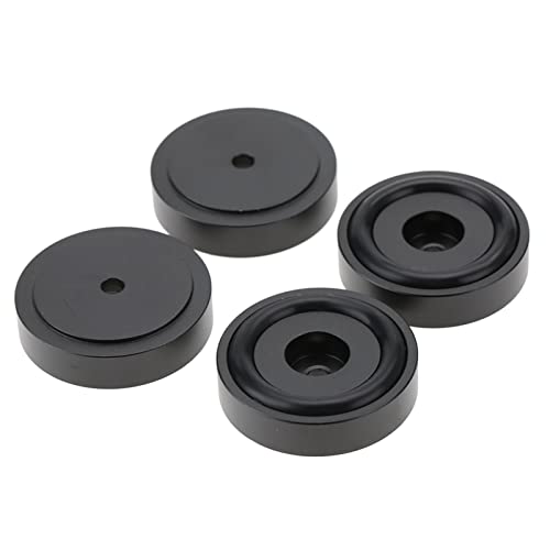 ASHATA 4 STKS 40 * 10 Mm Aluminium Versterker Voeten Schokdemper Versterker Isolatie Pads Voeten, Duurzaam, Zwart (Zwart)