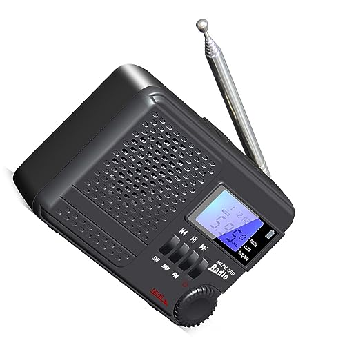 kawehiop Draagbare radio met LCD-scherm en kristalhelder geluid Digitale display-radio's ABS draagbare radio's Radio-ontvanger