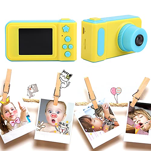 ASHATA Digitale Camera voor Kinderen, Draagbare Mini Cartoon Kitty Digitale Camera, Mini Kinderen Kid USB Digitale Sport DSLR Videocamera Speelgoed met Geheugenkaartsleuf (Blauw (zonder