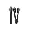 AudioQuest 1,5 m Sydney 3,5 mm 2 x RCA audiokabel 1,5 m 3,5 mm zwart audiokabel (3,5 mm, 2 x RCA koper, 1,5 m, zwart)