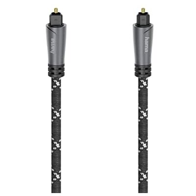 Hama 205140 LWL audiokabel, ODT-stekker (Toslink) 3 m, metalen stekker, robuuste ommanteling met aramidevezel voor de overdracht van digitale audiosignalen, zwart Hama 205140 LWL audiokabel, ODT-stekker (Toslink) 3 m, metalen stekker, robuuste ommanteling met aramidevezel voor de overdracht van digitale audiosignalen, zwart