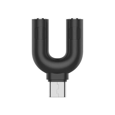 Velocraze Audio-splitter-adapter – adapter type C-stekker op 2 aansluitingen, 3,5 mm aansluiting, zwart, maakt de aansluiting van meerdere audioapparaten mogelijk. Velocraze Audio-splitter-adapter – adapter type C-stekker op 2 aansluitingen, 3,5 mm aansluiting, zwart, maakt de aansluiting van meerdere audioapparaten mogelijk.