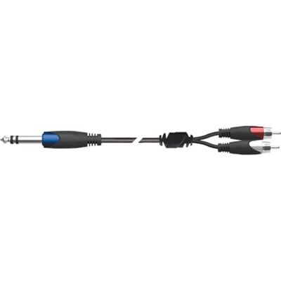 QUIK LOK SX/12-3K jack stereo / 2 RCA-stekker, STRIX adapterkabel, jack stereo / 2 x RCA-stekker, lengte 3 m, kleur zwart QUIK LOK SX/12-3K jack stereo / 2 RCA-stekker, STRIX adapterkabel, jack stereo / 2 x RCA-stekker, lengte 3 m, kleur zwart
