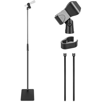 Pyle Microfoonstandaard met Zware Vierkante Basis en Mic Clip–Verstelbaar in Hoogte van 90 cm tot 160 cm–Massieve Gegoten Voet,Voor Studio & Podiumgebruik – Incl. Universele 5/8'' Adapter en Kabelclip Pyle Microfoonstandaard met Zware Vierkante Basis en Mic Clip–Verstelbaar in Hoogte van 90 cm tot 160 cm–Massieve Gegoten Voet,Voor Studio & Podiumgebruik – Incl. Universele 5/8'' Adapter en Kabelclip