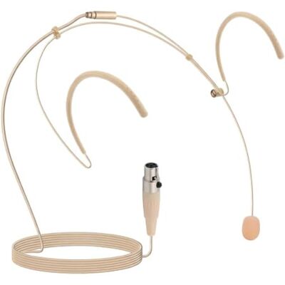 Pyle Headset microfoon, dubbele oortelefoon condensatormicrofoon om over het oor te hangen, met 4-pins Mini XLR 1,2 m kabel, incl. windscherm, ideaal voor podium, fitness, onderwijs en moderatie Pyle Headset microfoon, dubbele oortelefoon condensatormicrofoon om over het oor te hangen, met 4-pins Mini XLR 1,2 m kabel, incl. windscherm, ideaal voor podium, fitness, onderwijs en moderatie