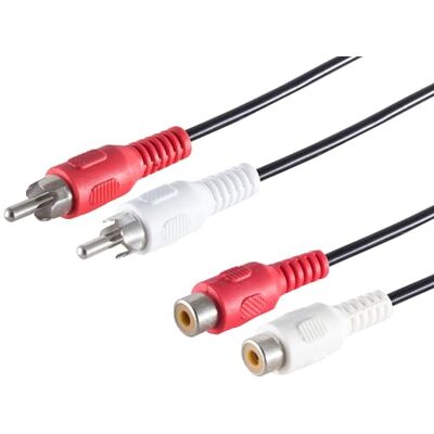 1aTTack.de 1x 1,5m RCA-kabel, RCA mannelijk/vrouwelijk naar RCA mannelijk stereo audio aansluitkabel, gegoten connectoren, vernikkelde contacten, HiFi TV 1aTTack.de 1x 1,5m RCA-kabel, RCA mannelijk/vrouwelijk naar RCA mannelijk stereo audio aansluitkabel, gegoten connectoren, vernikkelde contacten, HiFi TV