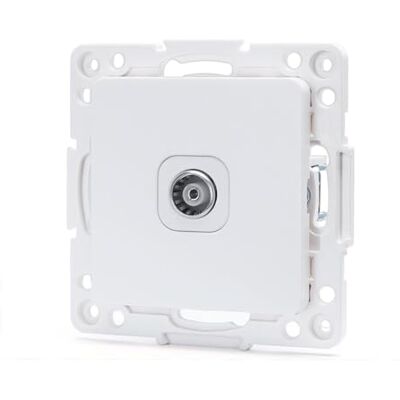 VoltShine 1-voudige tv-stekkeradapter, wit, compatibel met Duitse en Franse systemen, ideaal voor het aansluiten van tv-toestellen VoltShine 1-voudige tv-stekkeradapter, wit, compatibel met Duitse en Franse systemen, ideaal voor het aansluiten van tv-toestellen