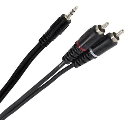 Plugger Y-kabel (mini stereo jack/cinch-stekker, 6 m) zwart Plugger Y-kabel (mini stereo jack/cinch-stekker, 6 m) zwart