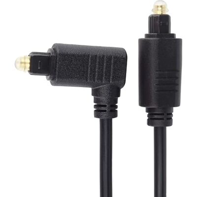 PremiumCord Optische audiokabel Toslink gebogen, 2 m, Toslink-stekker naar stekker 90°, digitale kabel voor stereo-installatie HiFi Sounbar TV, HQ audio, verguld, kleur zwart, kjtos3-2 PremiumCord Optische audiokabel Toslink gebogen, 2 m, Toslink-stekker naar stekker 90°, digitale kabel voor stereo-installatie HiFi Sounbar TV, HQ audio, verguld, kleur zwart, kjtos3-2