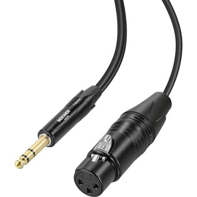 NEEWER 10ft TRS-kabel, 1/4 inch, 6,35 mm naar XLR vrouwelijk, aansluiting voor gitaarkabel, bas, microfoon voor microfoon op condensator, shotgun versterker, audio-mixer, luidsprekerversterker NEEWER 10ft TRS-kabel, 1/4 inch, 6,35 mm naar XLR vrouwelijk, aansluiting voor gitaarkabel, bas, microfoon voor microfoon op condensator, shotgun versterker, audio-mixer, luidsprekerversterker