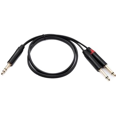 SYSTEM-S Audio Y-jack kabel 100 cm 2 x 6,35 mm 2-polige stekker naar 1x stekker AUX adapter SYSTEM-S Audio Y-jack kabel 100 cm 2 x 6,35 mm 2-polige stekker naar 1x stekker AUX adapter