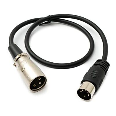 SYSTEM-S Audiokabel 50 cm XLR 3-polige stekker naar DIN 5-polige stekker adapter in zwart SYSTEM-S Audiokabel 50 cm XLR 3-polige stekker naar DIN 5-polige stekker adapter in zwart