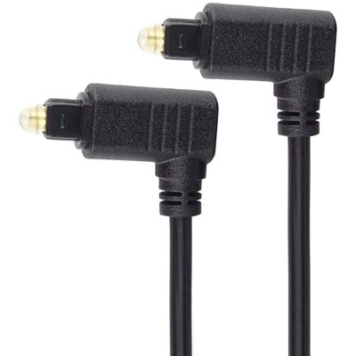 PremiumCord Toslink-optische audiokabel met gebogen, 2 m, Toslink-stekker 90° naar stekker 90°, digitale kabel voor stereo-installatie HiFi Sounbar TV, HQ audio, verguld, kleur zwart PremiumCord Toslink-optische audiokabel met gebogen, 2 m, Toslink-stekker 90° naar stekker 90°, digitale kabel voor stereo-installatie HiFi Sounbar TV, HQ audio, verguld, kleur zwart