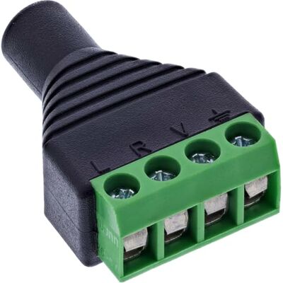 InLine 3,5 mm jack 4-polig TRRS naar terminalblok adapter, voor microfoon en stereo audio DIY reparatie AV-projecten schroefklemmen, 92504K InLine 3,5 mm jack 4-polig TRRS naar terminalblok adapter, voor microfoon en stereo audio DIY reparatie AV-projecten schroefklemmen, 92504K