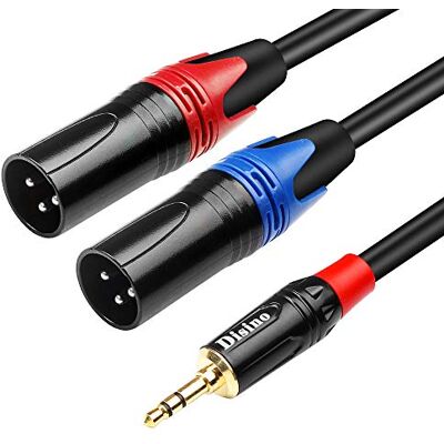 Disino 1/8 inch naar dubbele XLR mannelijke Y-splitterkabel, ongebalanceerde 3,5 mm mini-jack TRS Stereo Aux naar dubbele mannelijke XLR-adapter Interconnect Breakout-patchkabel 1 meter Disino 1/8 inch naar dubbele XLR mannelijke Y-splitterkabel, ongebalanceerde 3,5 mm mini-jack TRS Stereo Aux naar dubbele mannelijke XLR-adapter Interconnect Breakout-patchkabel 1 meter