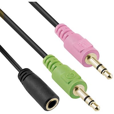 mumbi Headset jack adapter kabel 2 x 3,5 mm naar 1x jack koppeling mumbi Headset jack adapter kabel 2 x 3,5 mm naar 1x jack koppeling