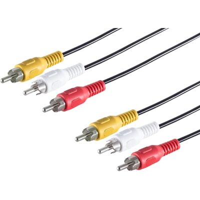 1aTTack.de 1x 2,5m RCA-kabel 3 RCA-stekkers naar 3 RCA-stekkers Audio-video aansluitkabel Gegoten, kleurgecodeerd voor tv, dvd-speler, console, receiver 1aTTack.de 1x 2,5m RCA-kabel 3 RCA-stekkers naar 3 RCA-stekkers Audio-video aansluitkabel Gegoten, kleurgecodeerd voor tv, dvd-speler, console, receiver