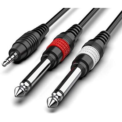 Audibax - 10093063 - Bronskabel Mini-jack stereo naar 2 Mono Jack 3M Audibax - 10093063 - Bronskabel Mini-jack stereo naar 2 Mono Jack 3M